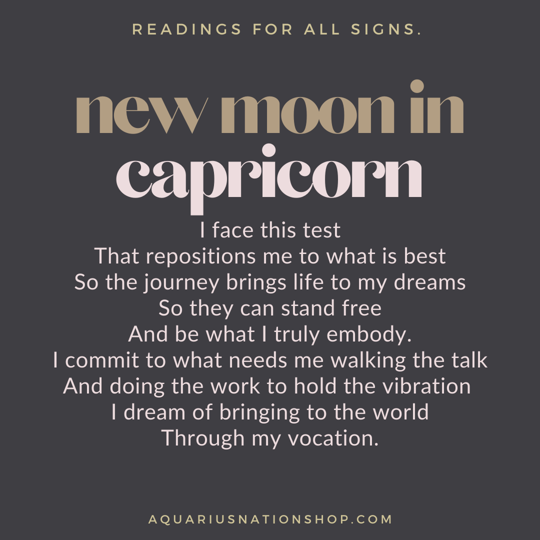 sunday 2 jan | new moon in capricorn